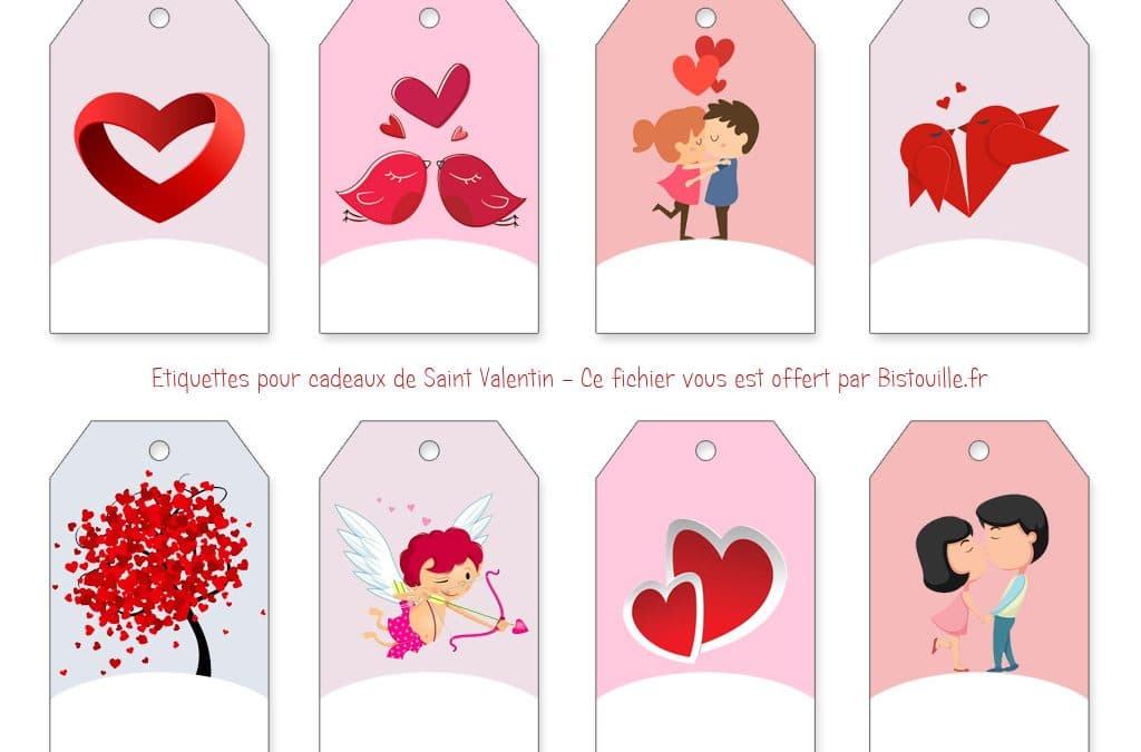 Étiquettes à imprimer pour cadeaux de Saint Valentin/Anniversaire de mariage ou de rencontre