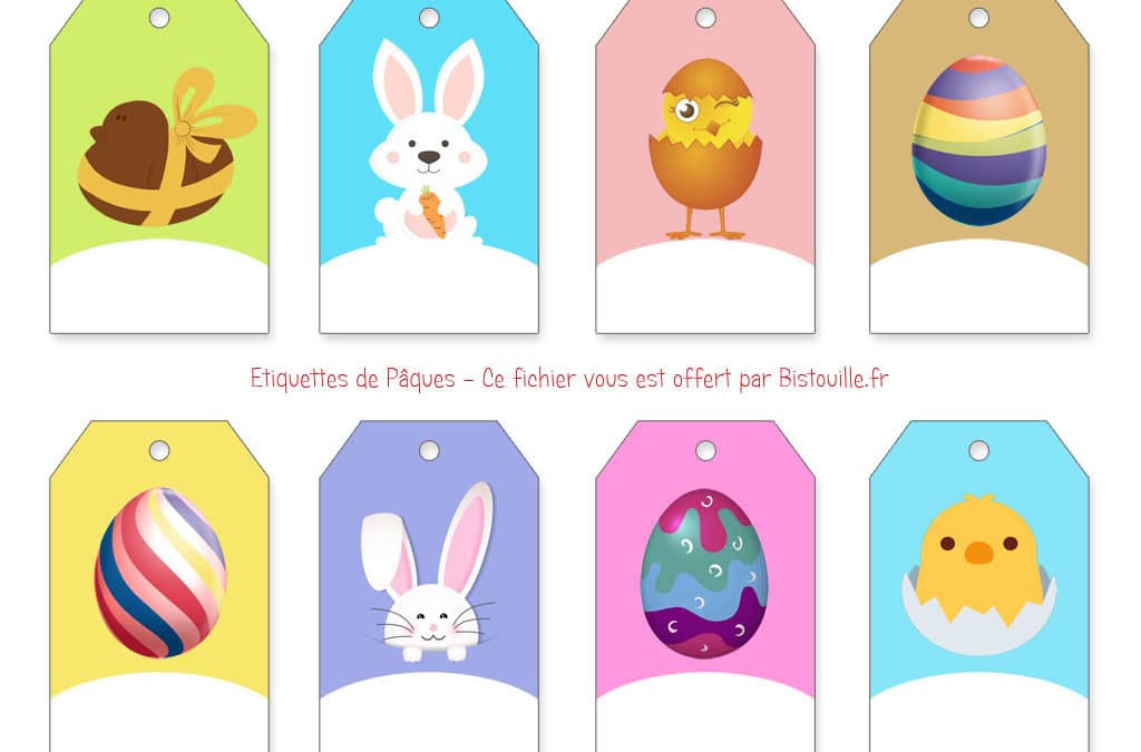 Étiquettes à imprimer pour œufs de Pâques